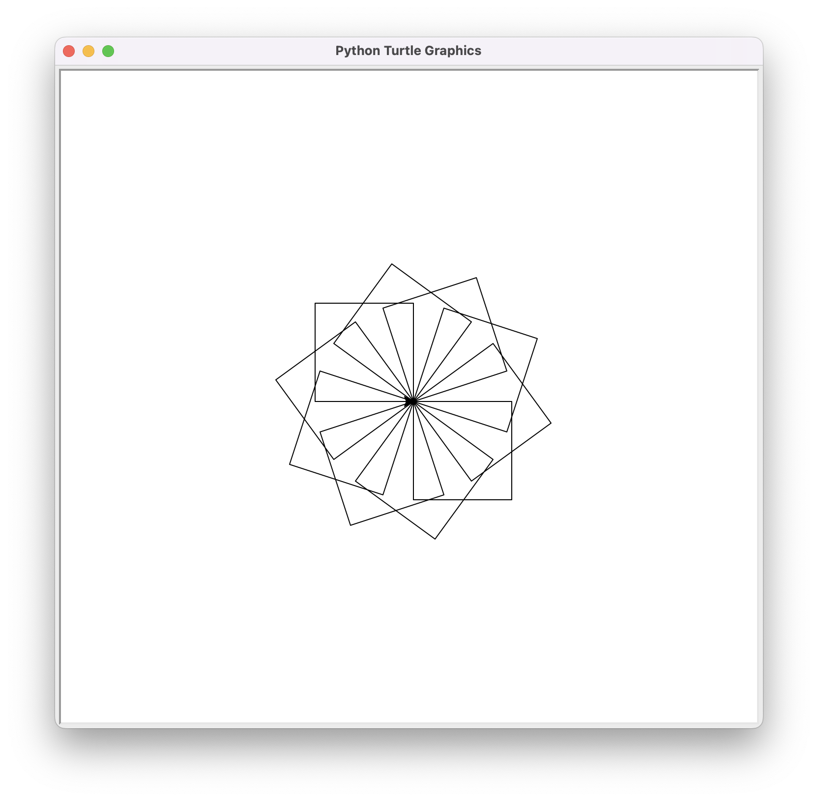 rotated squares with the turtle